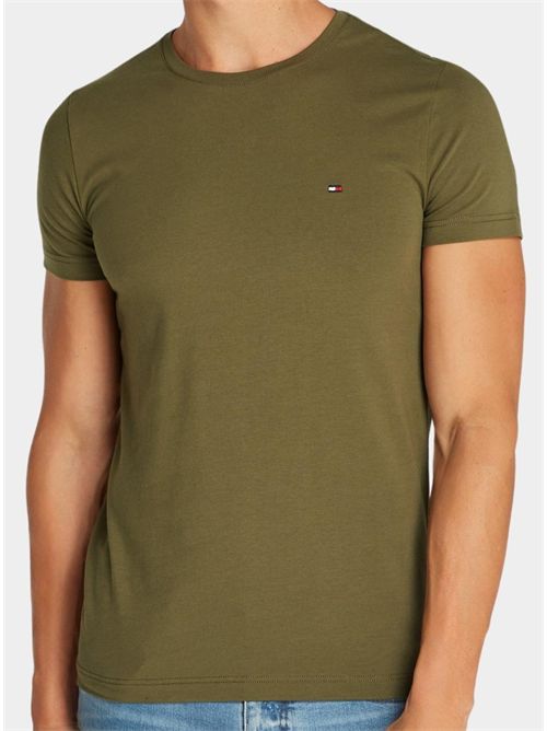 t-shirt uomo verde TOMMY HILFIGER | MW0MW10800RBN